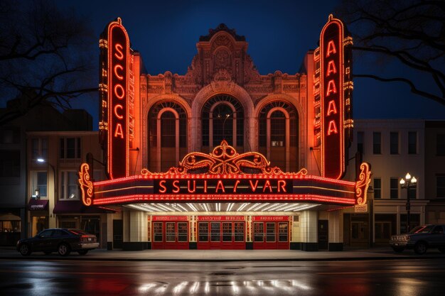 Scène nocturne au théâtre Lucas à Savannah IA générative