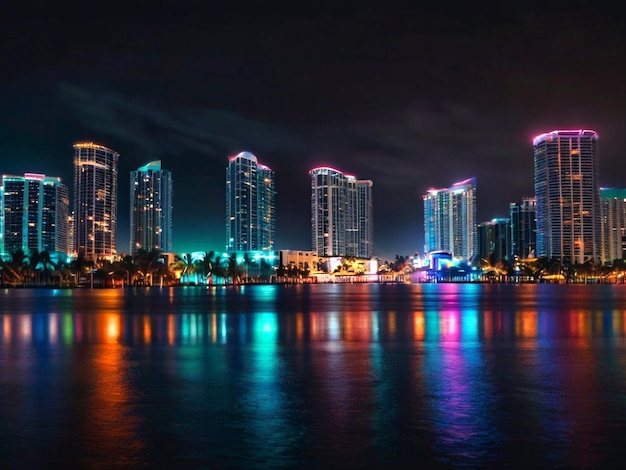 La scène nocturne de Miami