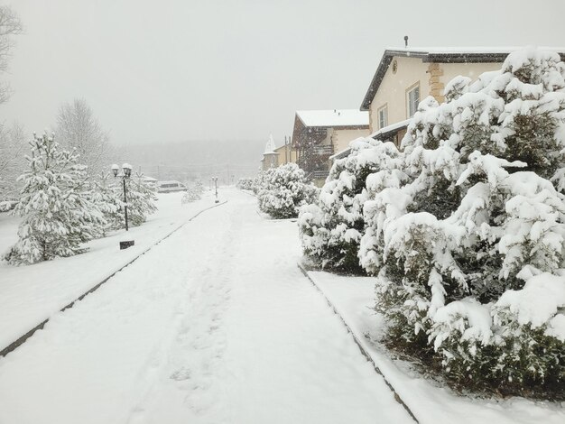 scène de noël du village d'hiver