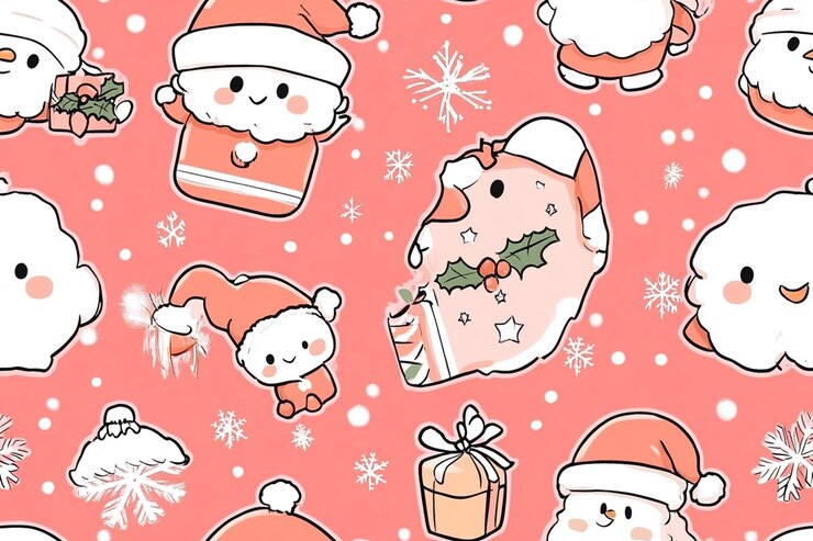 Photo une scène de noël avec le père noël et le bonhomme de neige sur le mur