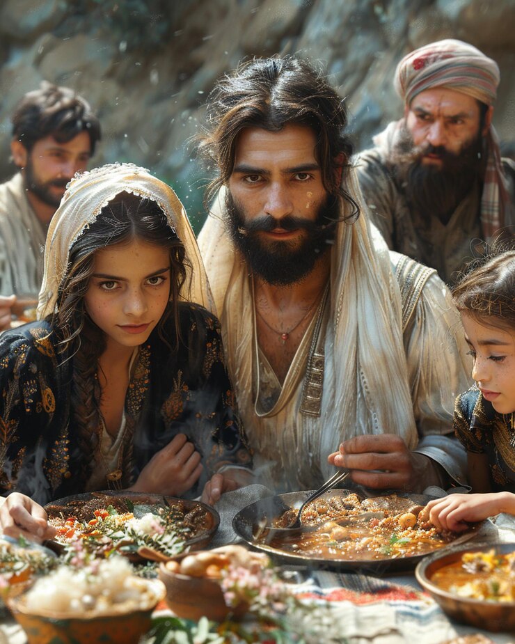Photo une scène numérique du moment avant le début du repas de la pâque
