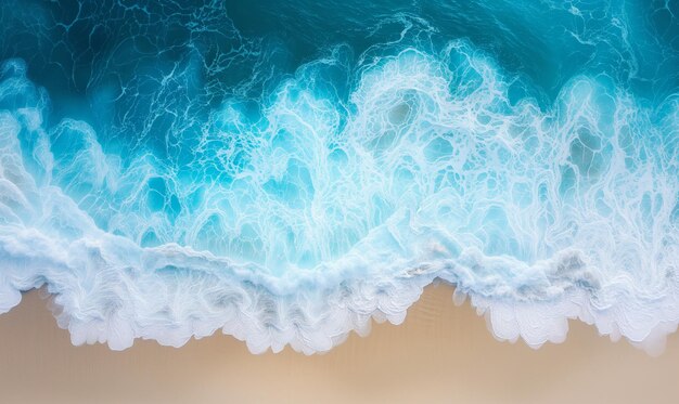 Scène de plage aérienne relaxante vacances d'été bannière de vacances vue supérieure étonnante de l'océan bleu lagune