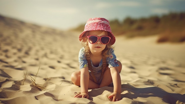 Scène sur une plage d'été GENERATE AI