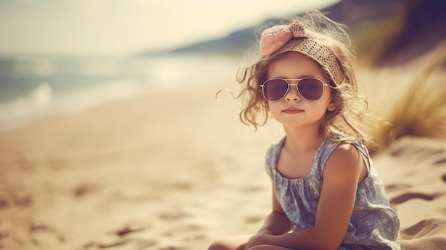 Scène sur une plage d'été GENERATE AI