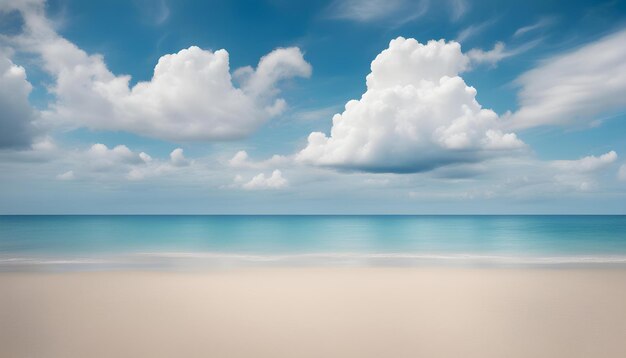 Photo une scène de plage avec une plage et des nuages dans le ciel