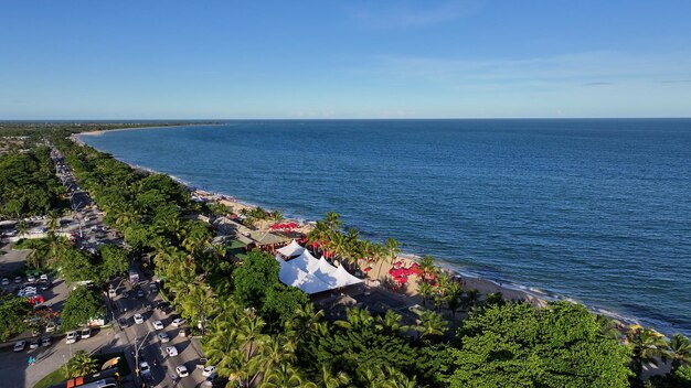 Photo scène de plage à porto seguro bahia brésil côte de la découverte