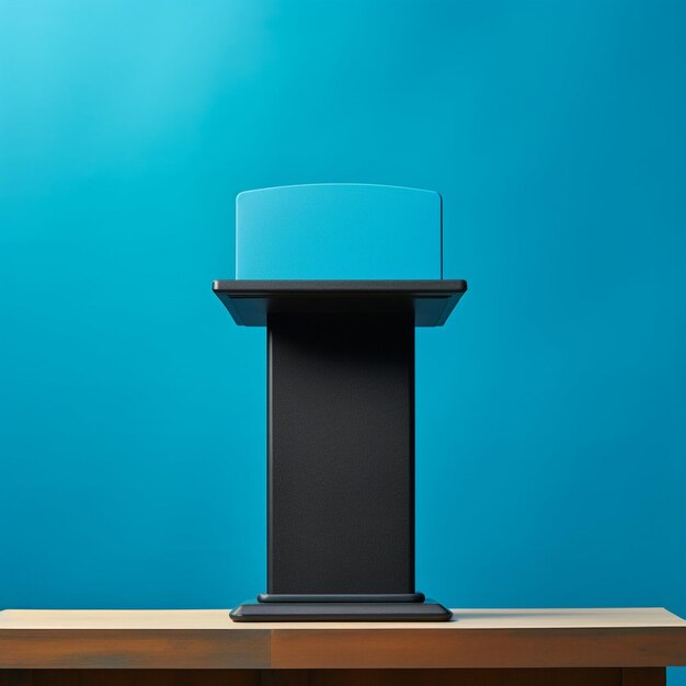 Photo scène avec un podium bleu minimal