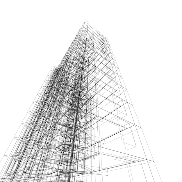 Scène de rendu 3d architecture