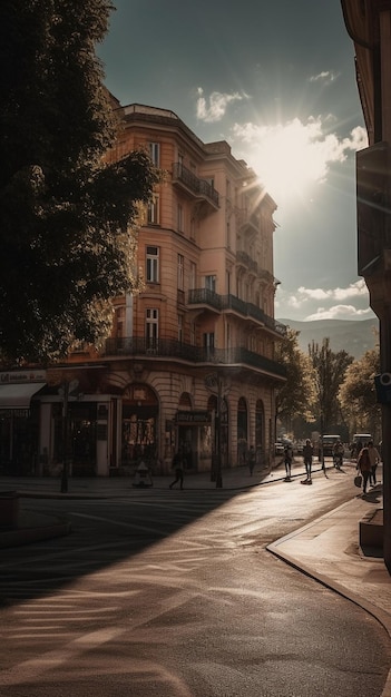 Une scène de rue dans la ville de nice, france.