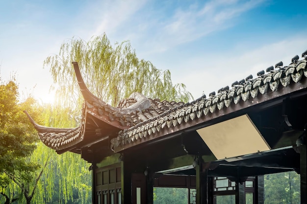 Scène de rue de paysage de jardin chinois