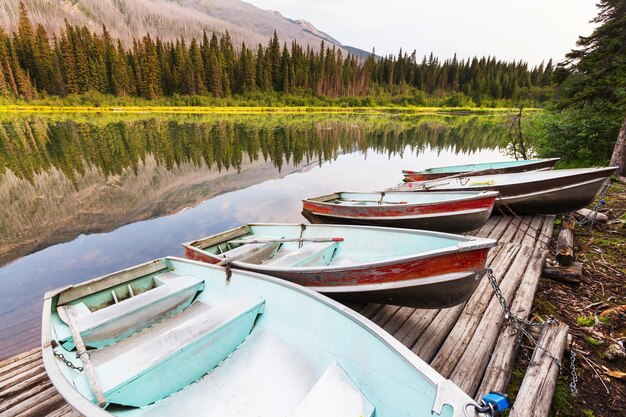 Scène sereine au bord du lac au Canada