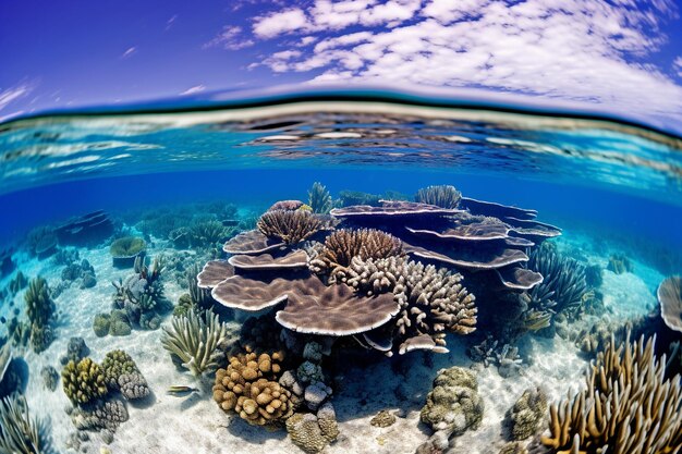 Photo scène sous-marine avec des morènes