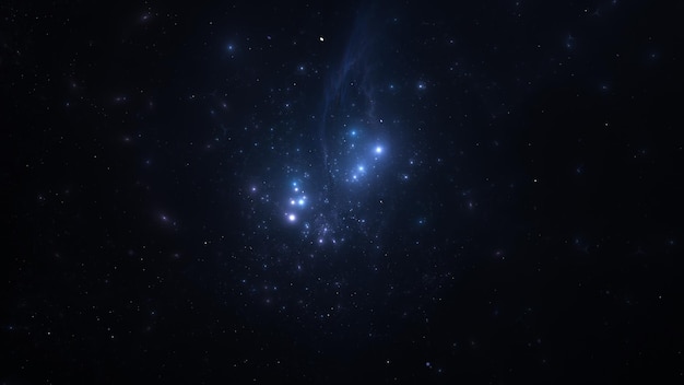 Scène spatiale panoramique avec planètes étoiles et galaxies Modèle de bannière De nombreuses nébuleuses et galaxies dans l'espace à plusieurs années-lumière Univers profond Structure à grande échelle rendue en 3D