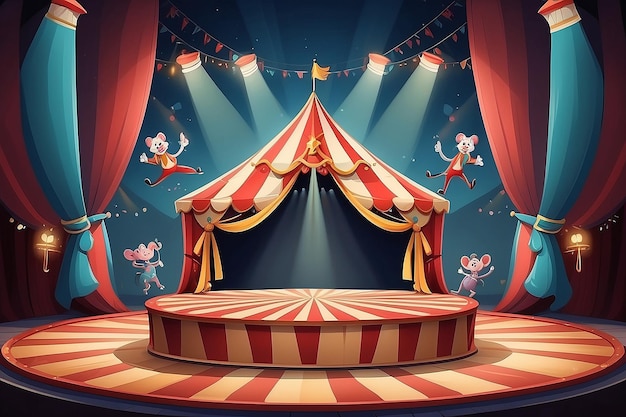 La scène spectaculaire du cirque animée avec des acrobaties audacieuses