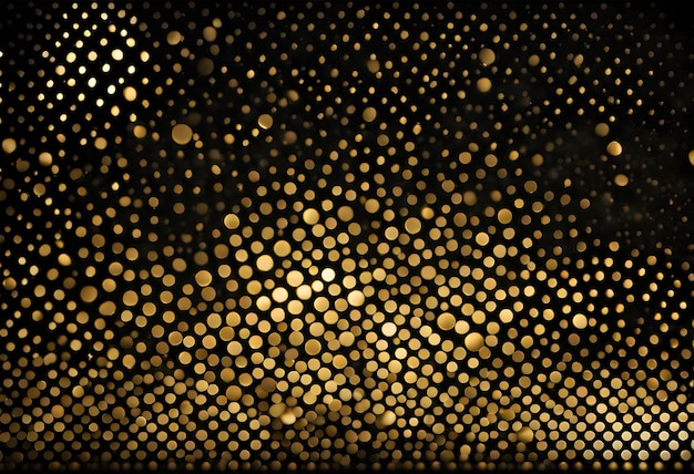 Scène de taches de lumière dorées sur noir