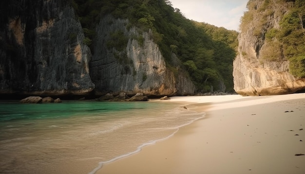 La scène tranquille de la célèbre beauté naturelle du littoral des Asturies générée par l'IA