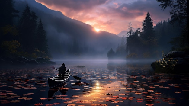 scène tranquille dans le lac