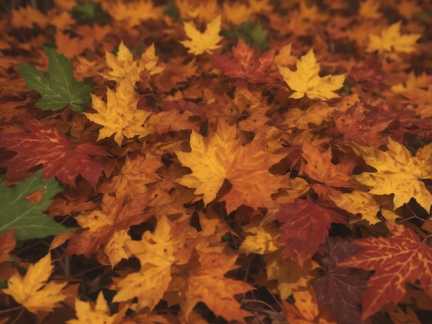 Scène végétale de feuilles de saison d'automne ai génératif