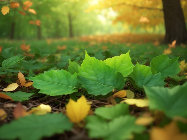 Scène végétale de feuilles de saison d'automne ai génératif