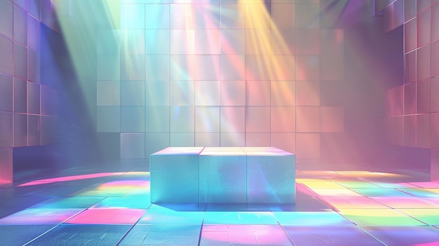Scène vide à l'écran mural LED Afficher le panneau de disco magique et la vue des rayons