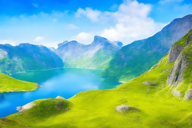 Scènes de montagne colorées en Norvège Beau paysage de Norvège Scandinavie