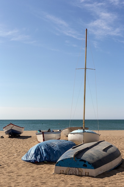 Scènes de plage par une journée ensoleillée