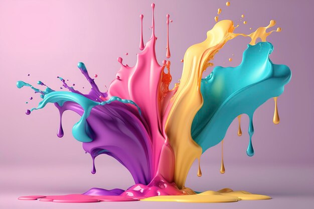 Schéma de couleurs pastel doux dans l'art abstrait panoramique Paysage abstrait panoramique avec des teintes pastel en sourdine