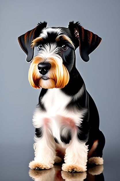 Le schnauzer miniature isolé sur un fond transparent Portrait d'un mignon chien PNG