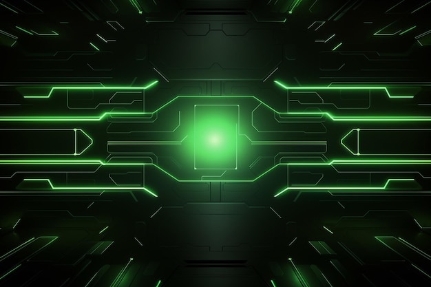 sci fond lumineux vert par IA générative