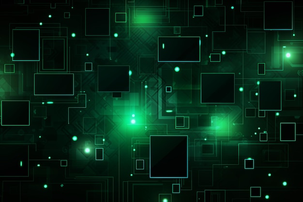 sci fond lumineux vert par IA générative