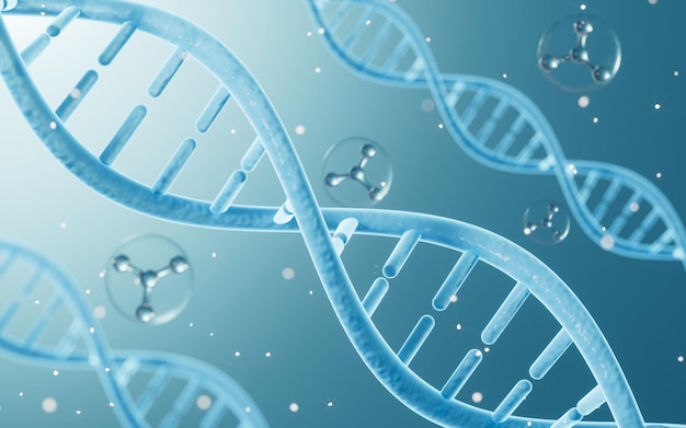 Science Biotechnologie ADN chromosome et molécules rendu 3d