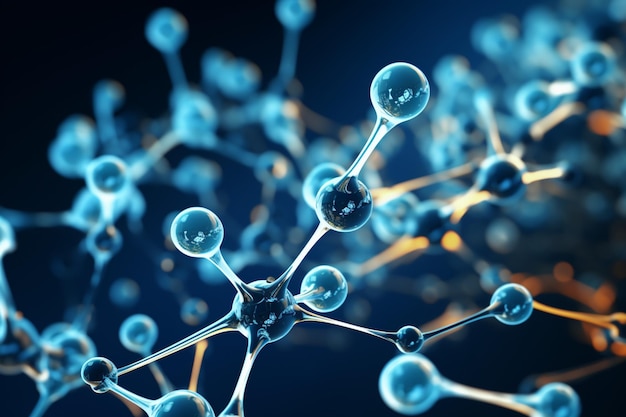 Photo science structure moléculaire arrière-plan avec le concept médical de la molécule atomique.