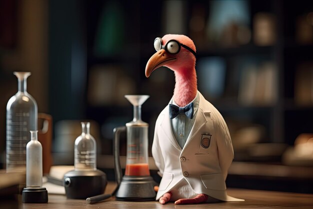 Le scientifique Dapper Flamingo