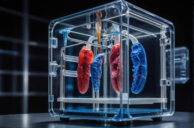 Photo un scientifique examinant un organe humain.