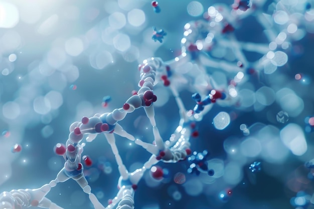 Les scientifiques expérimentent des modèles moléculaires d'atomes d'ADN en laboratoire.
