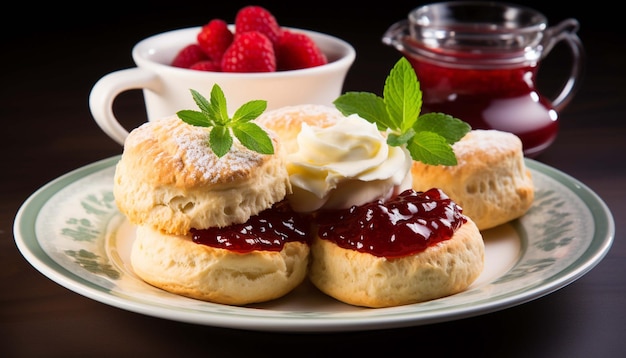 Scones Souvent servis avec de la crème caillée et de la confiture, les scones sont un thé de l'après-midi britannique par excellence.