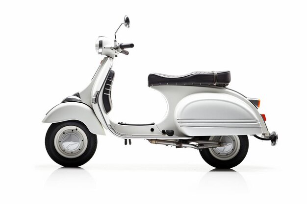 un scooter avec un fond blanc et un fond blanc