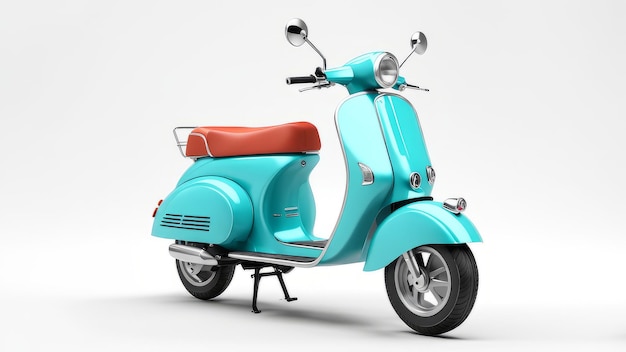 Scooter sur fond blanc isolé