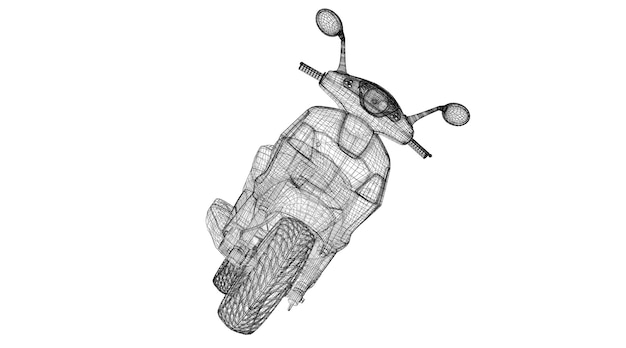 Scooter sur un fond, modèle, structure de corps, modèle de fil