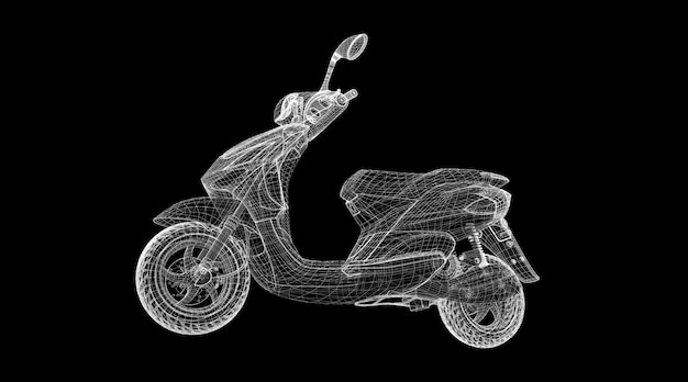 Scooter sur un fond, modèle, structure de corps, modèle de fil