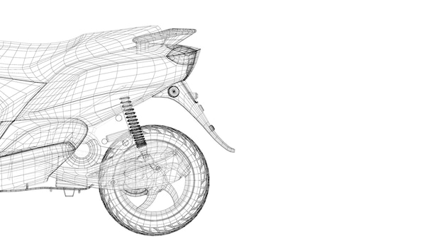 Scooter sur un fond, modèle, structure de corps, modèle de fil