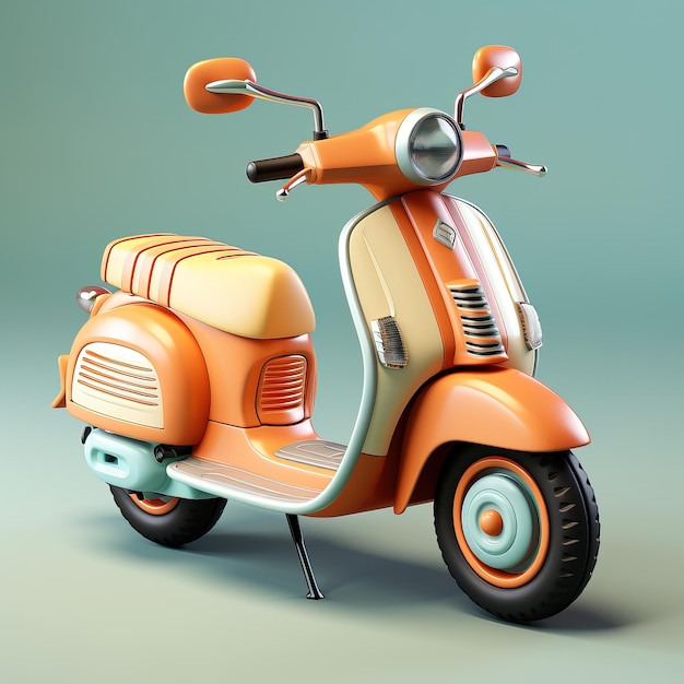 un scooter orange avec un sidecar qui dit scooter