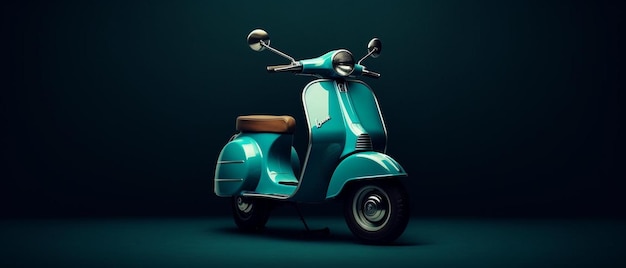 Photo un scooter avec un scooter bleu à l'avant