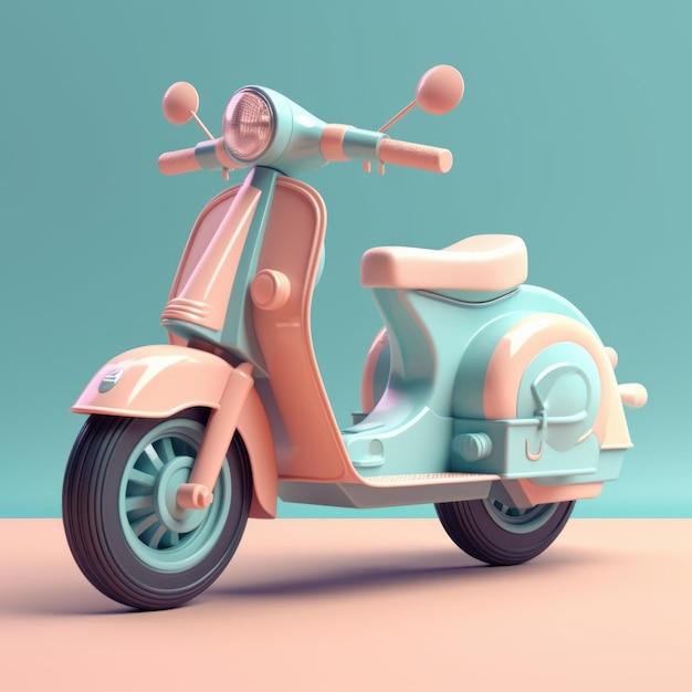 Un scooter avec un siège rose et le mot vespa dessus.