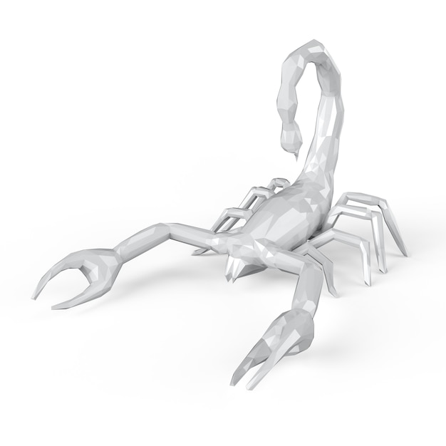 Scorpion polygonale de rendu 3D isolated on white