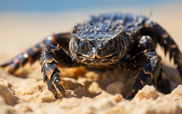 Le scorpion sournois dans le sable