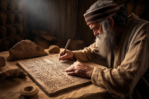 Scribe sumérien L'aube de l'écriture cunéiforme