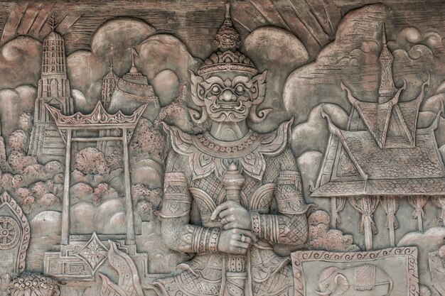 Sculpté sur les murs en Thaïlande