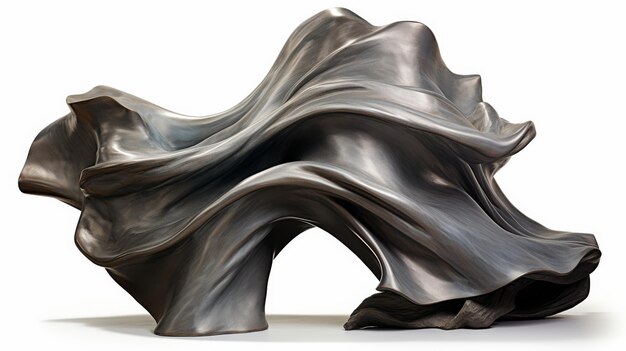 Sculpture abstraite en fer Fantaisie flottante sur fond blanc