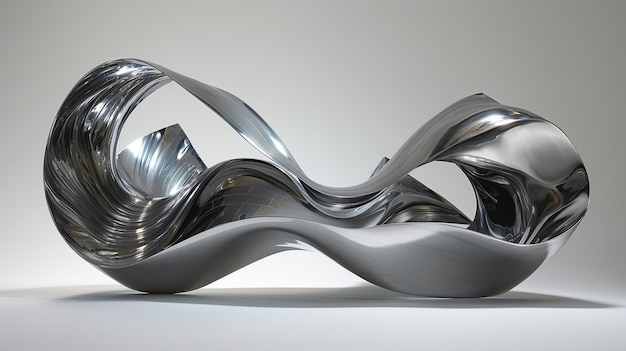 une sculpture en argent et en verre d'un artiste visuel